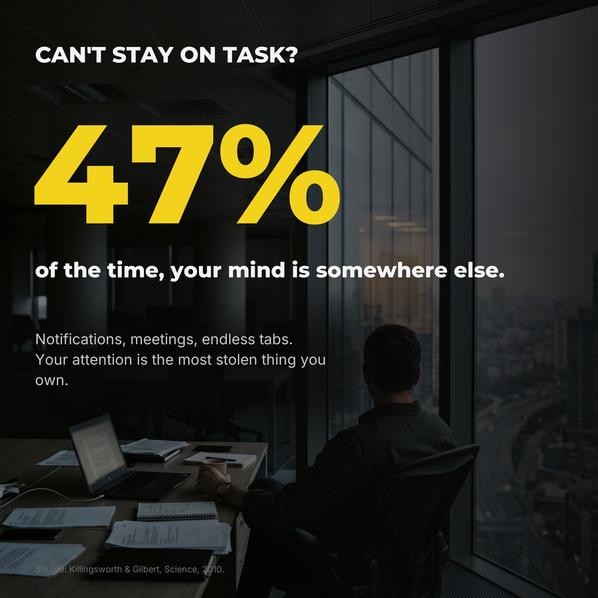Your mind wanders 47% of the time
